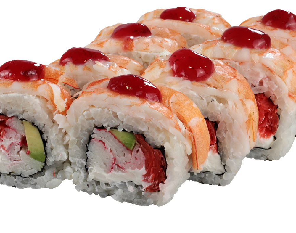 Sushis sur fond transparent